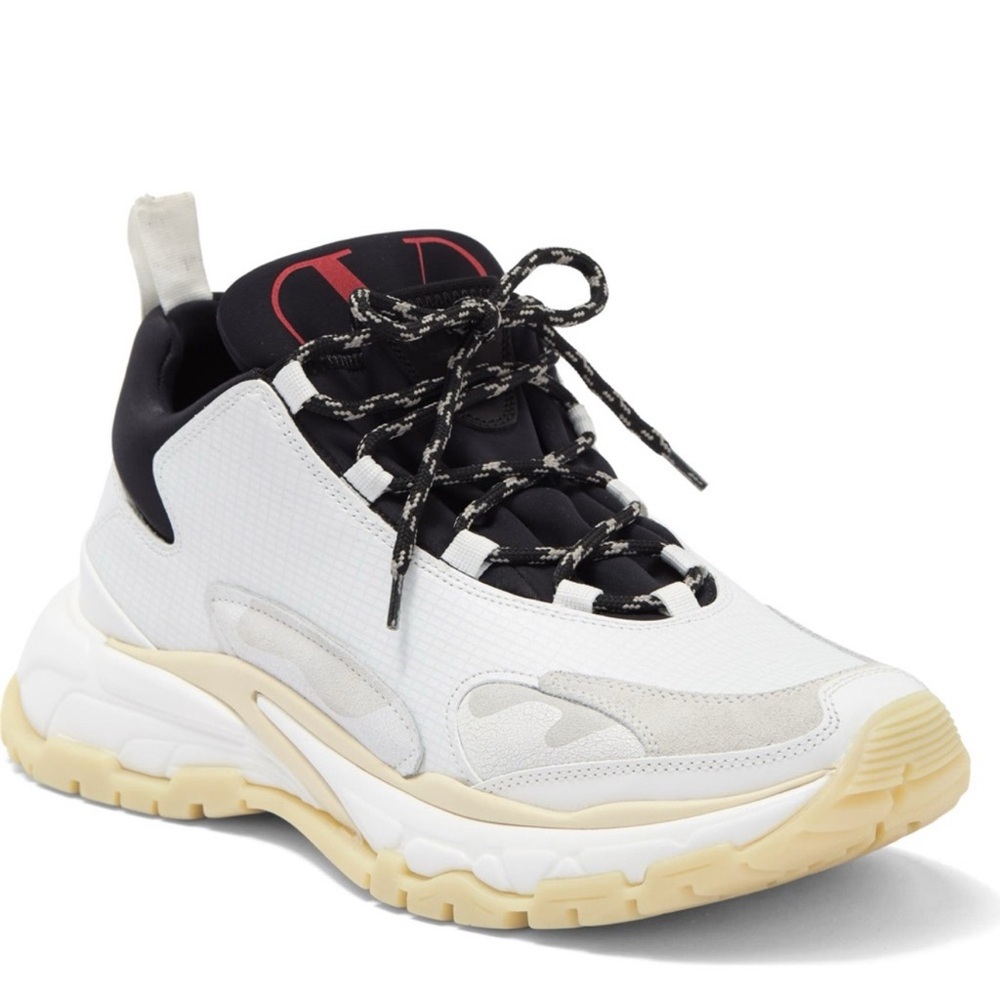 Unisex Valentino White and Black High-Top Sneakers
